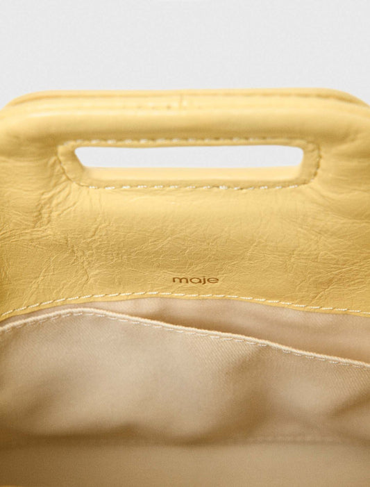 Matte Crackle Miss M Mini Bag Pale Yellow