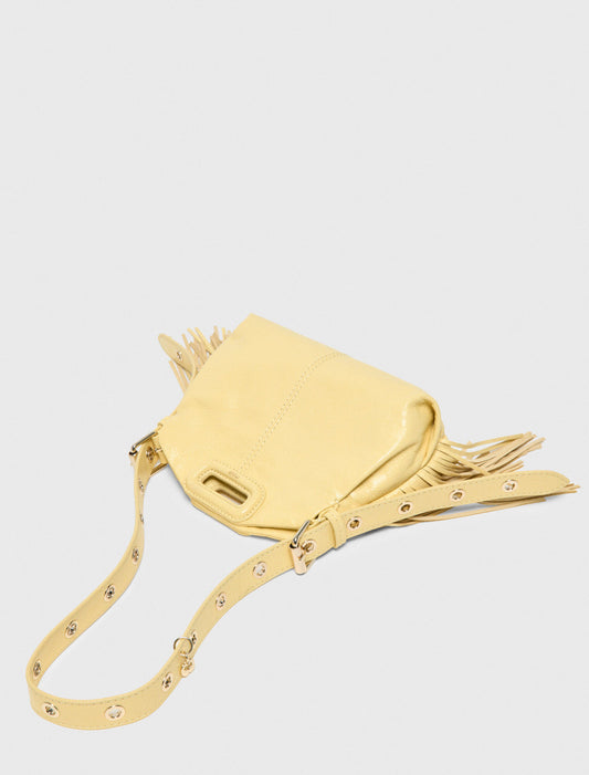 Matte Crackle Miss M Mini Bag Pale Yellow