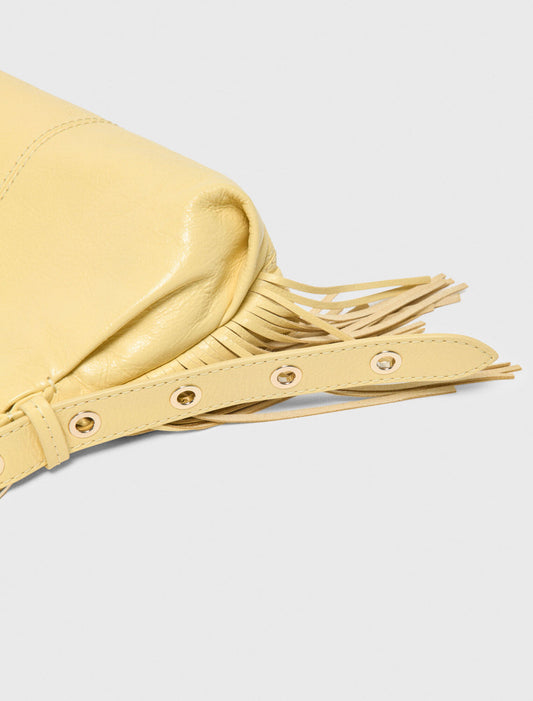 Matte Crackle Miss M Mini Bag Pale Yellow
