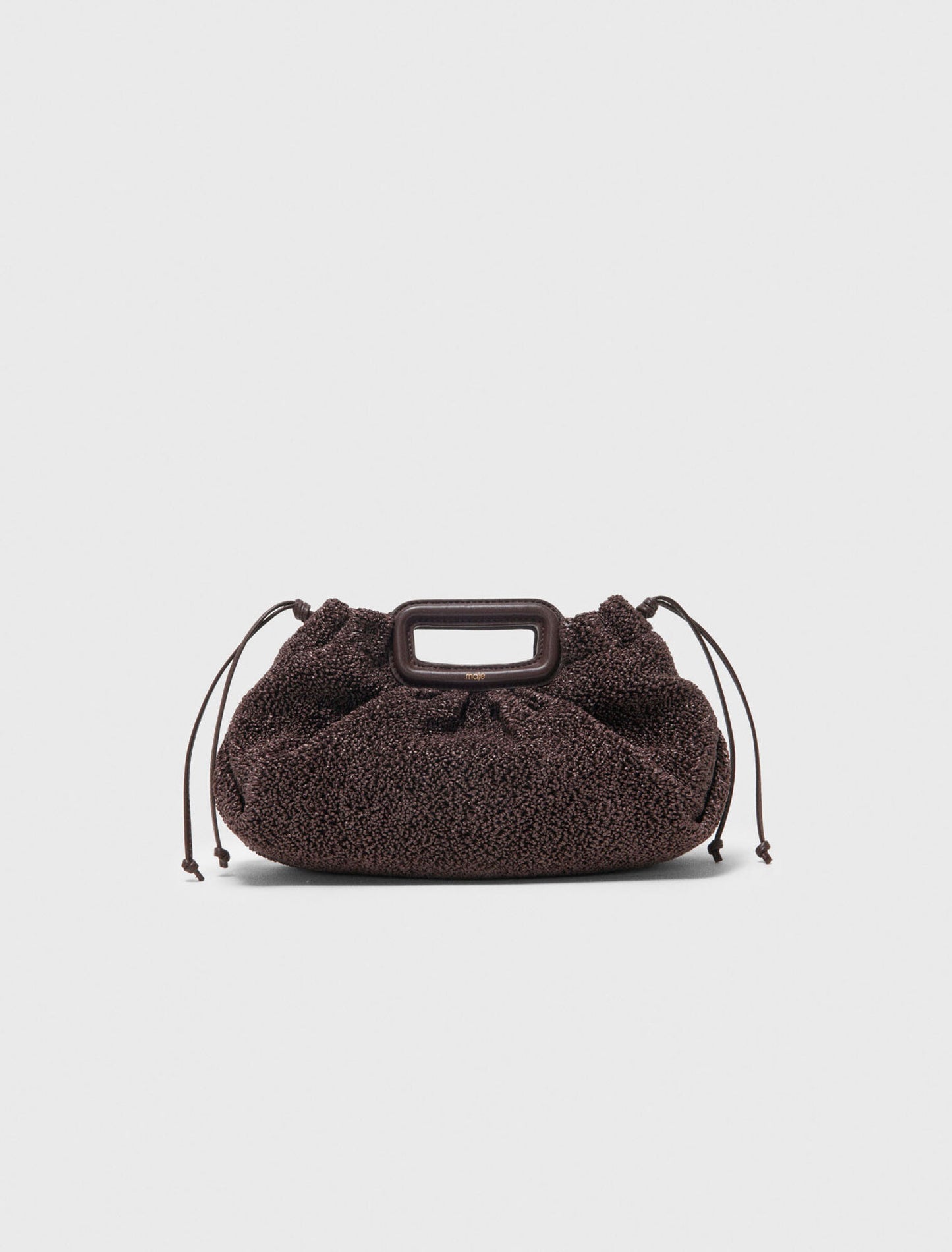 Mipli Bouclé Effect Clutch Bag Dark Brown