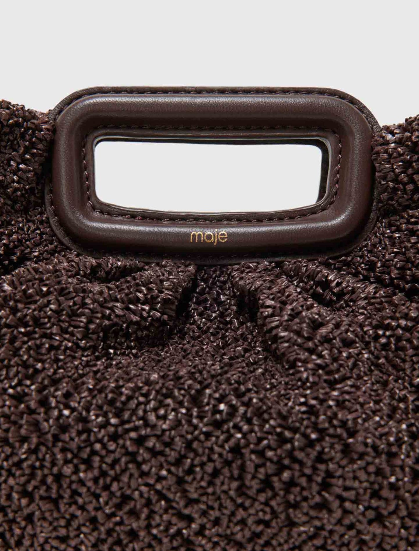 Mipli Bouclé Effect Clutch Bag Dark Brown