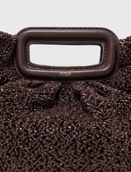 Mipli Bouclé Effect Clutch Bag Dark Brown