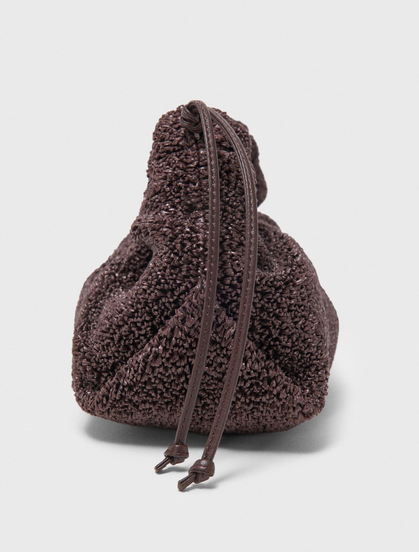 Mipli Bouclé Effect Clutch Bag Dark Brown