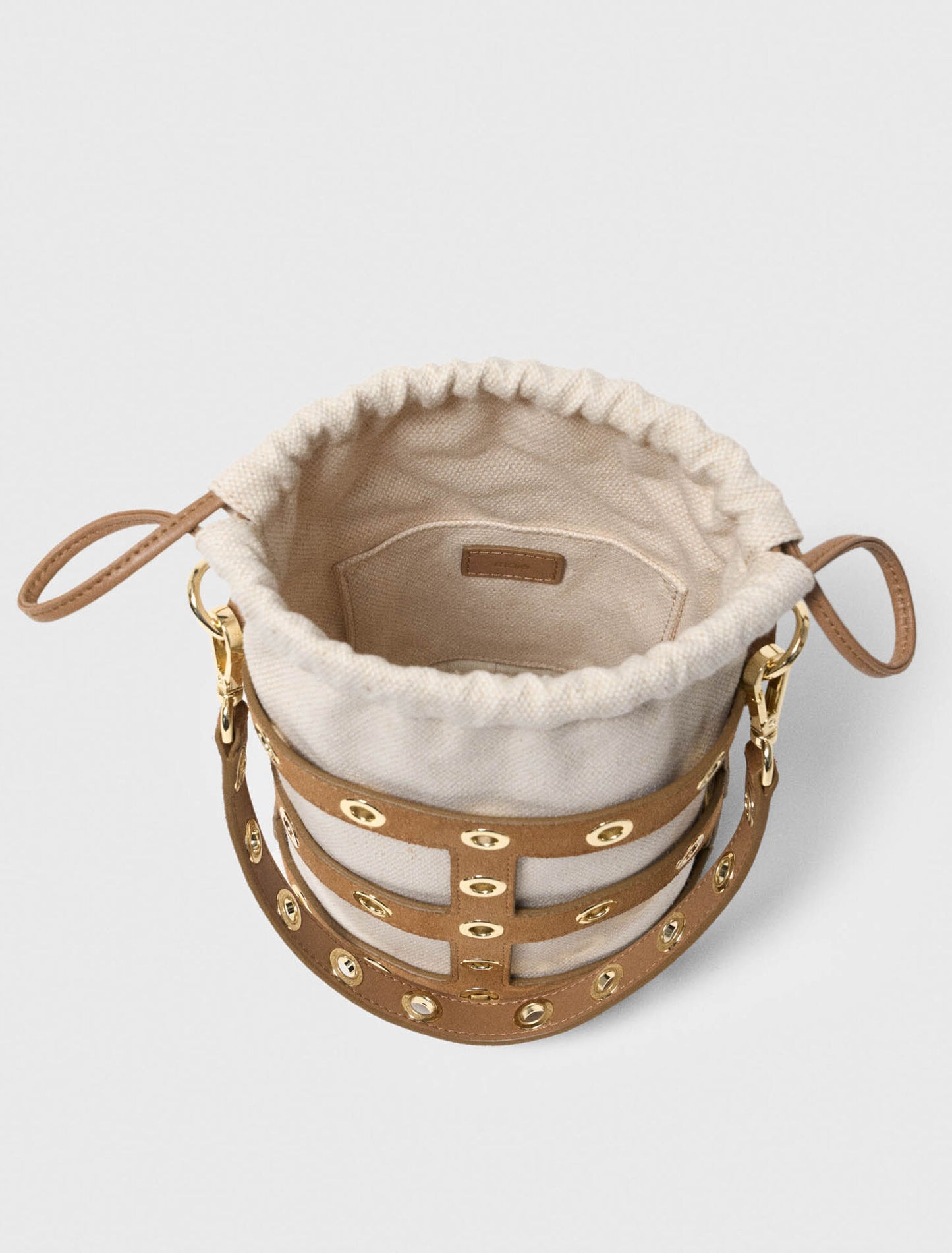 Suede Miss M Bucket Bag Camel