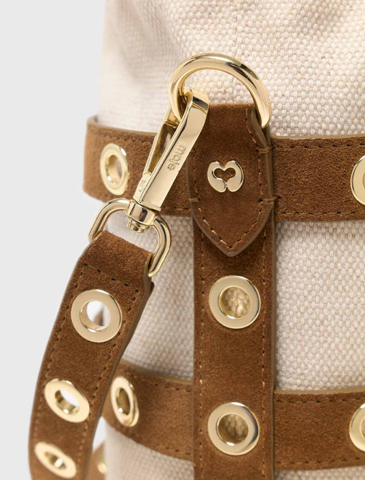 Suede Miss M Bucket Bag Camel