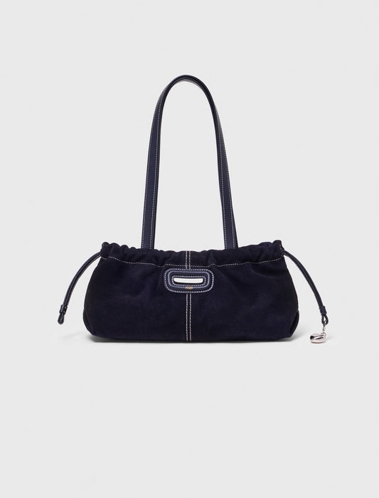 Topstitched suede Milpli Gazette Marine Blue