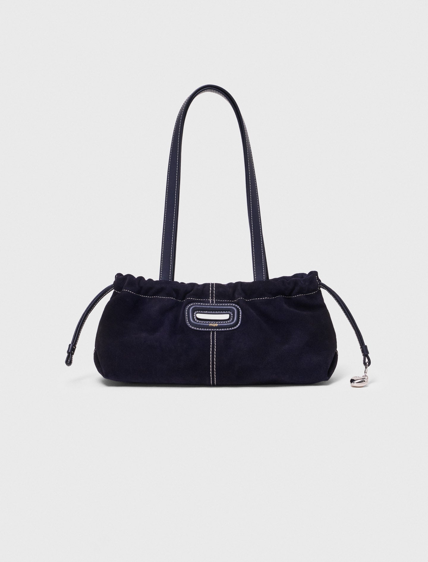 Topstitched suede Milpli Gazette Marine Blue