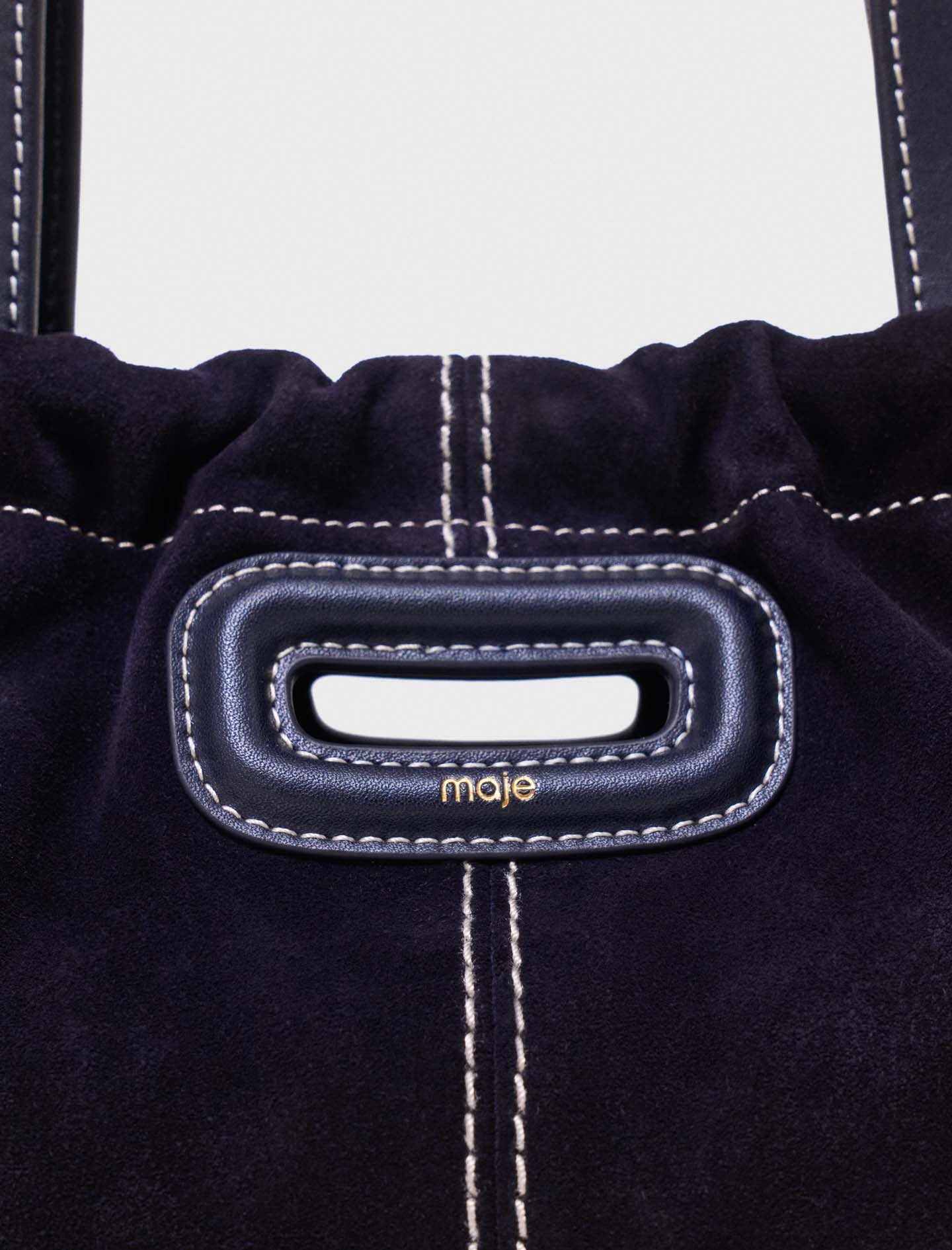 Topstitched suede Milpli Gazette Marine Blue
