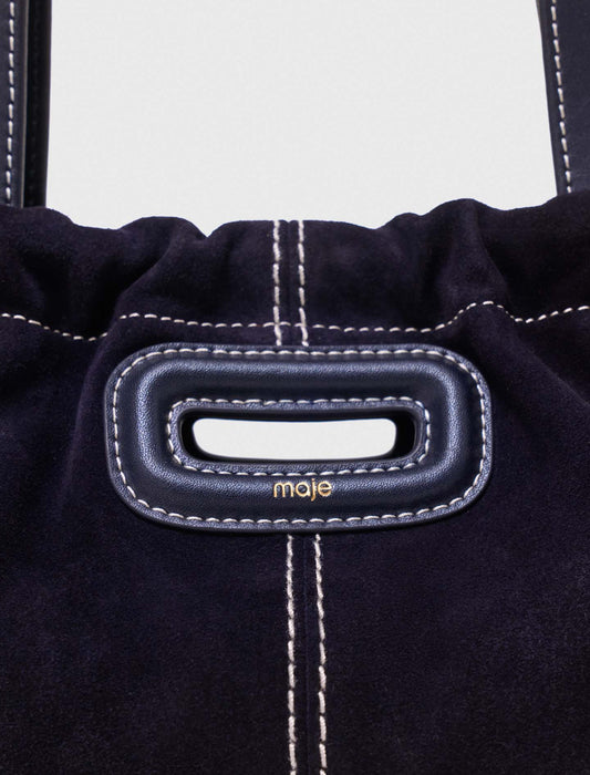 Topstitched suede Milpli Gazette Marine Blue