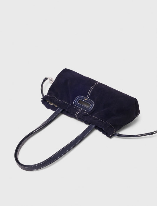 Topstitched suede Milpli Gazette Marine Blue