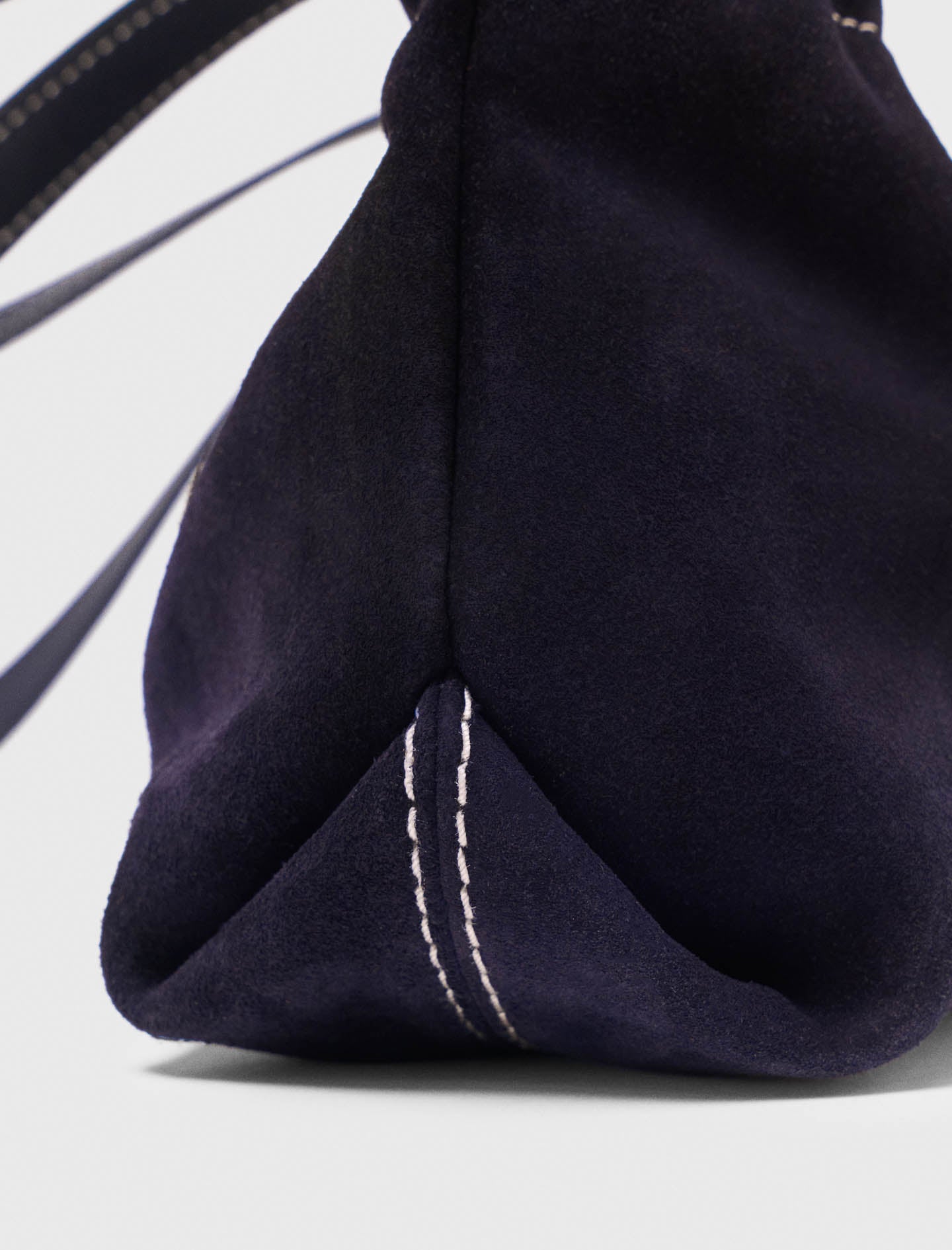 Topstitched suede Milpli Gazette Marine Blue
