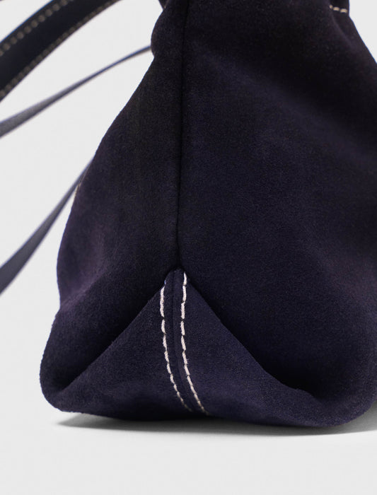 Topstitched suede Milpli Gazette Marine Blue