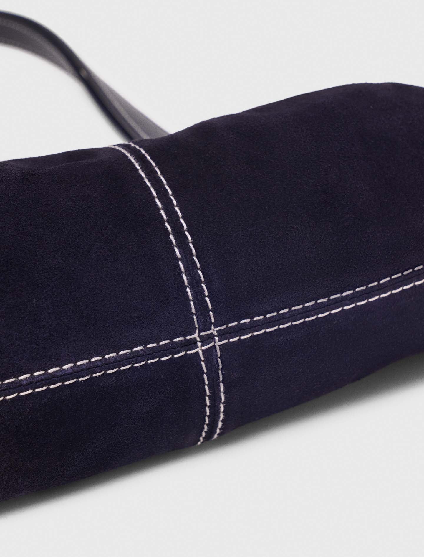 Topstitched suede Milpli Gazette Marine Blue
