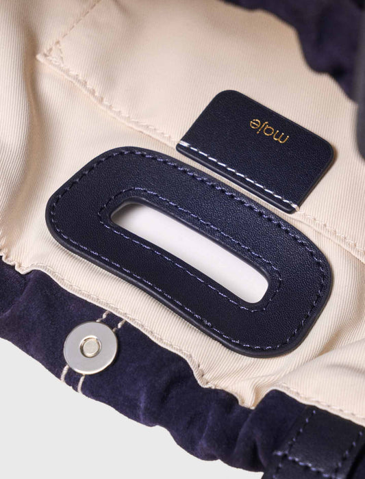 Topstitched suede Milpli Gazette Marine Blue