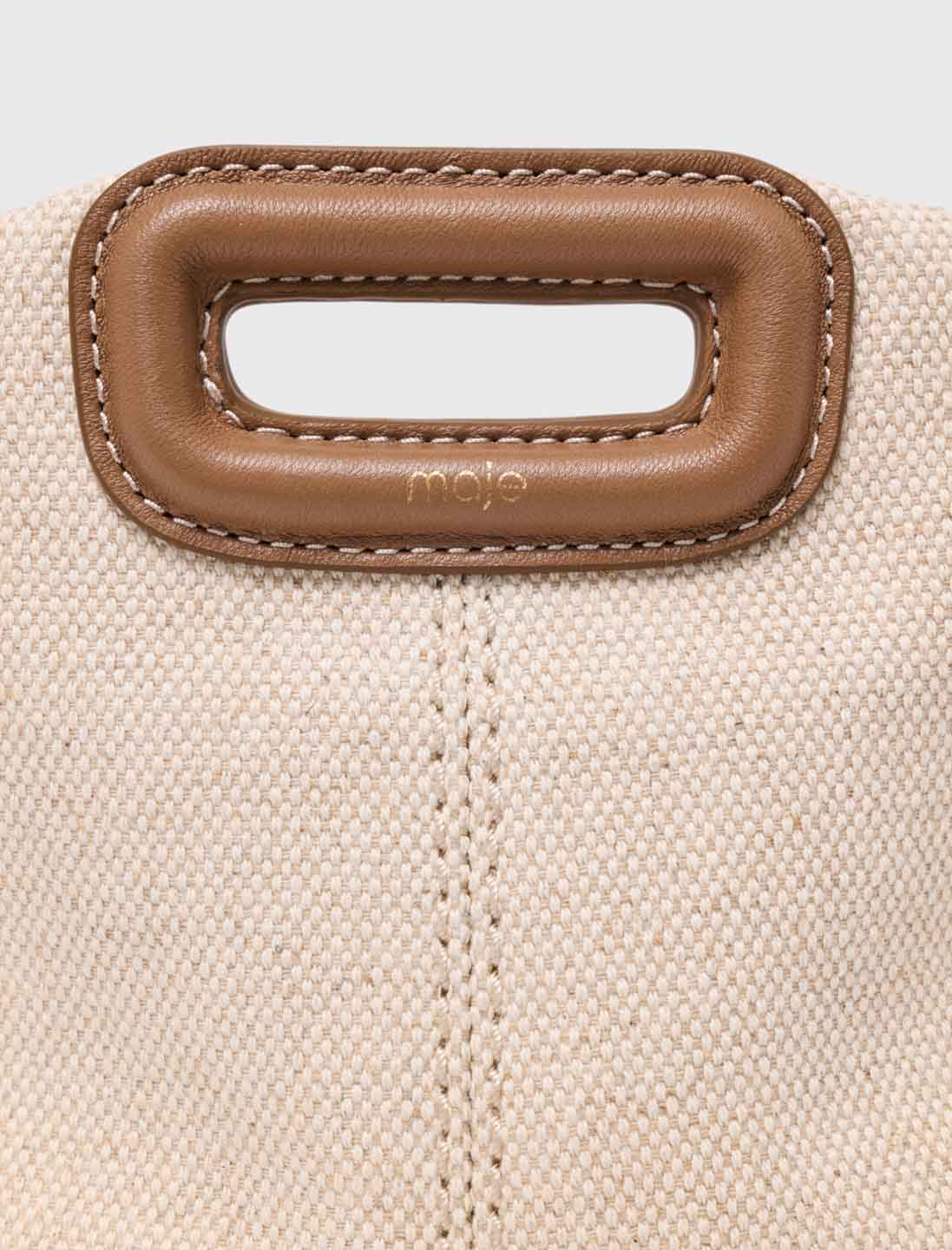 Canvas and leather Miss M Mini bag Moka/White