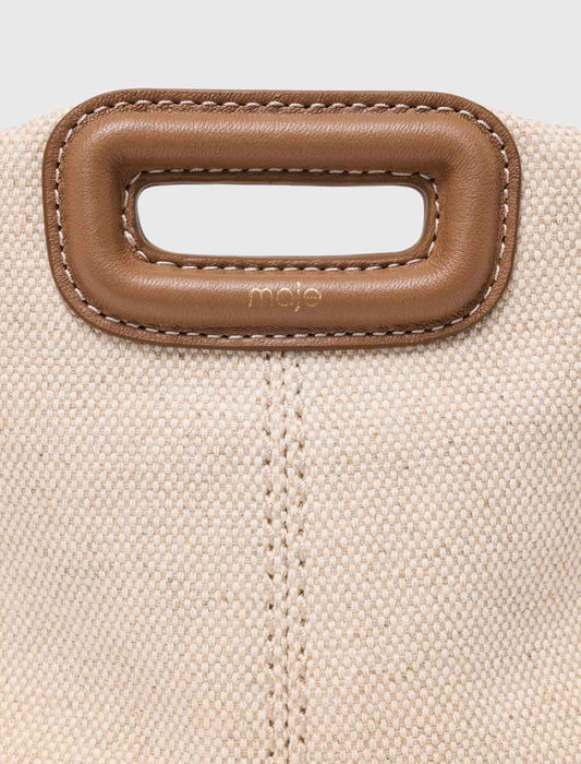 Canvas and leather Miss M Mini bag Moka/White