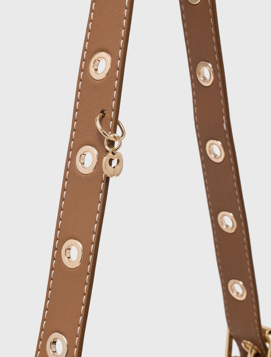 Canvas and leather Miss M Mini bag Moka/White