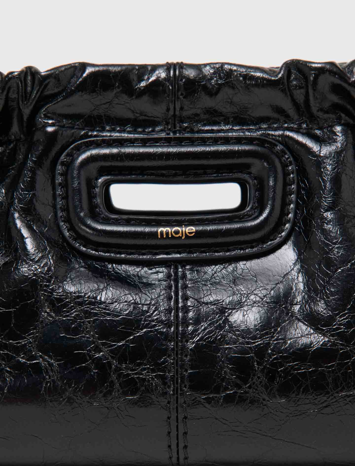 Crackled leather Milpli Gazette Black