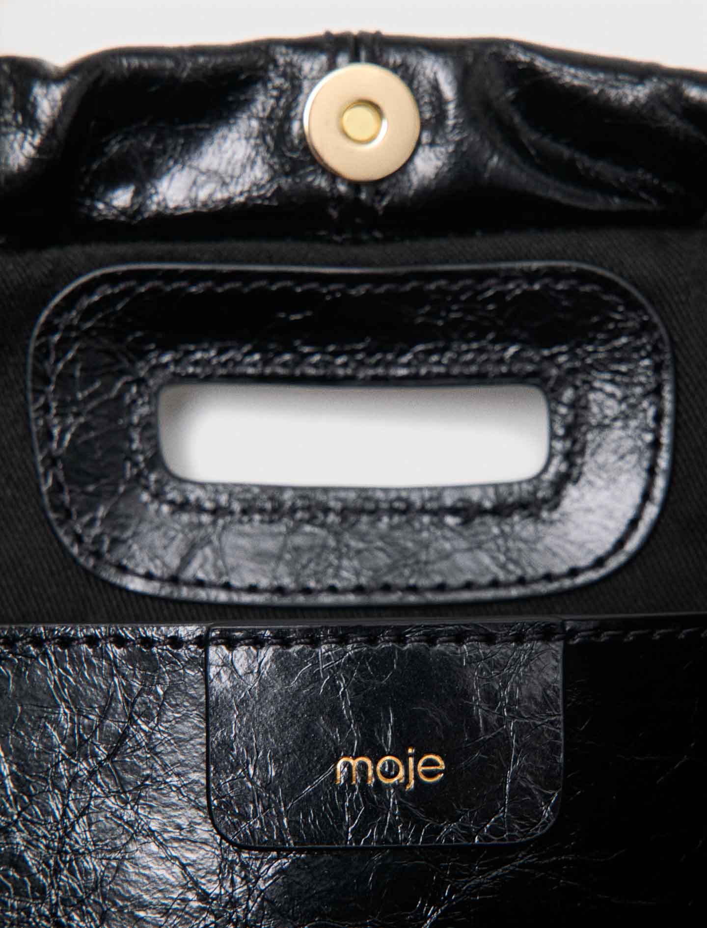 Crackled leather Milpli Gazette Black