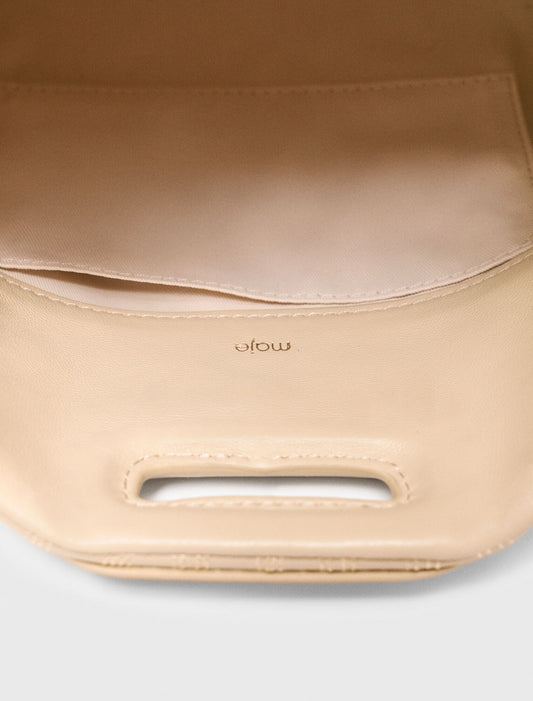 Stitched leather mini Miss M bag Cream