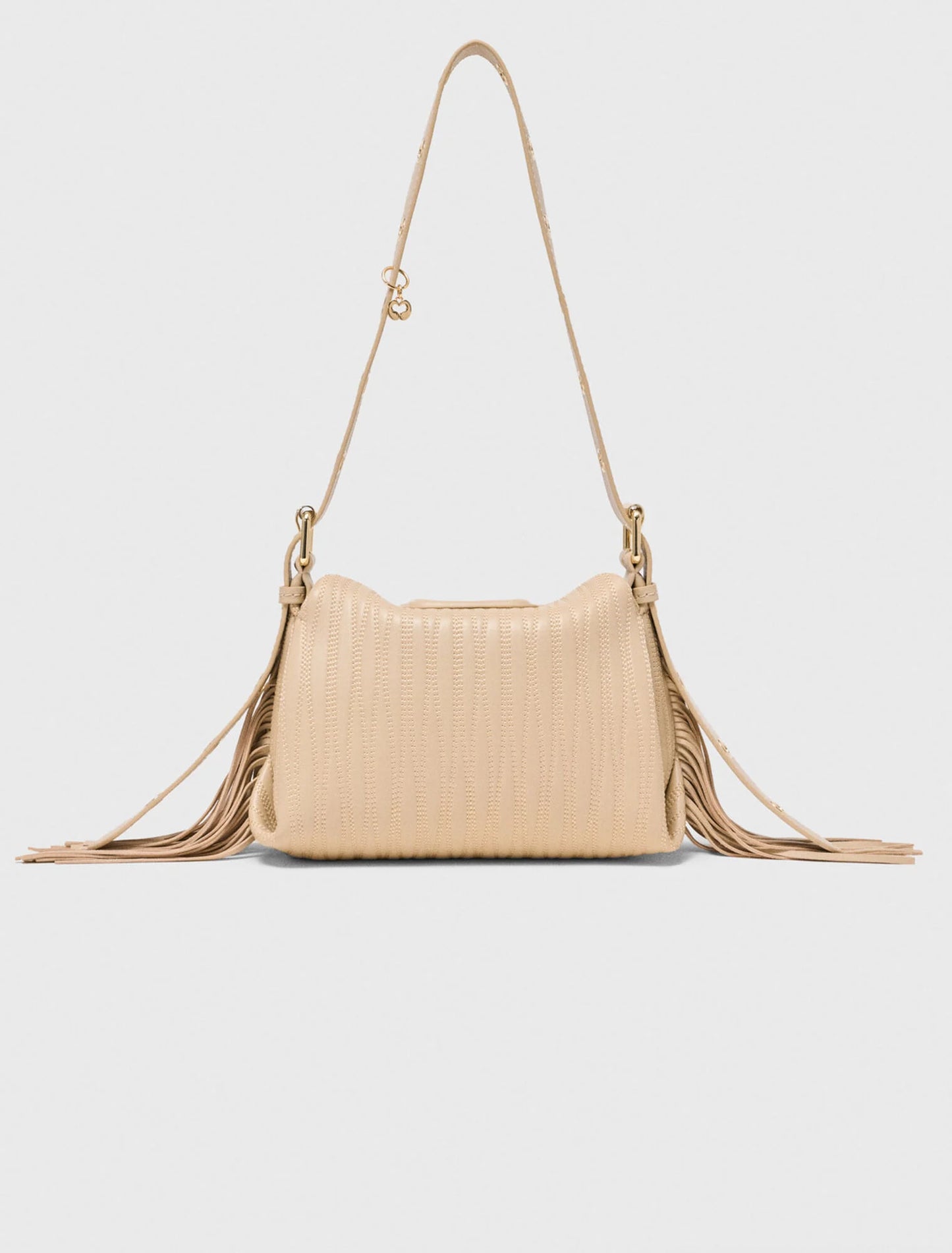 Stitched leather mini Miss M bag Cream
