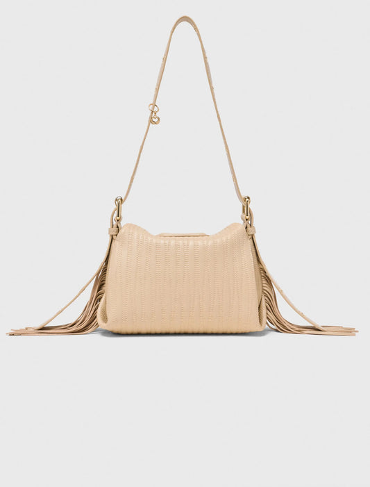 Stitched leather mini Miss M bag Cream