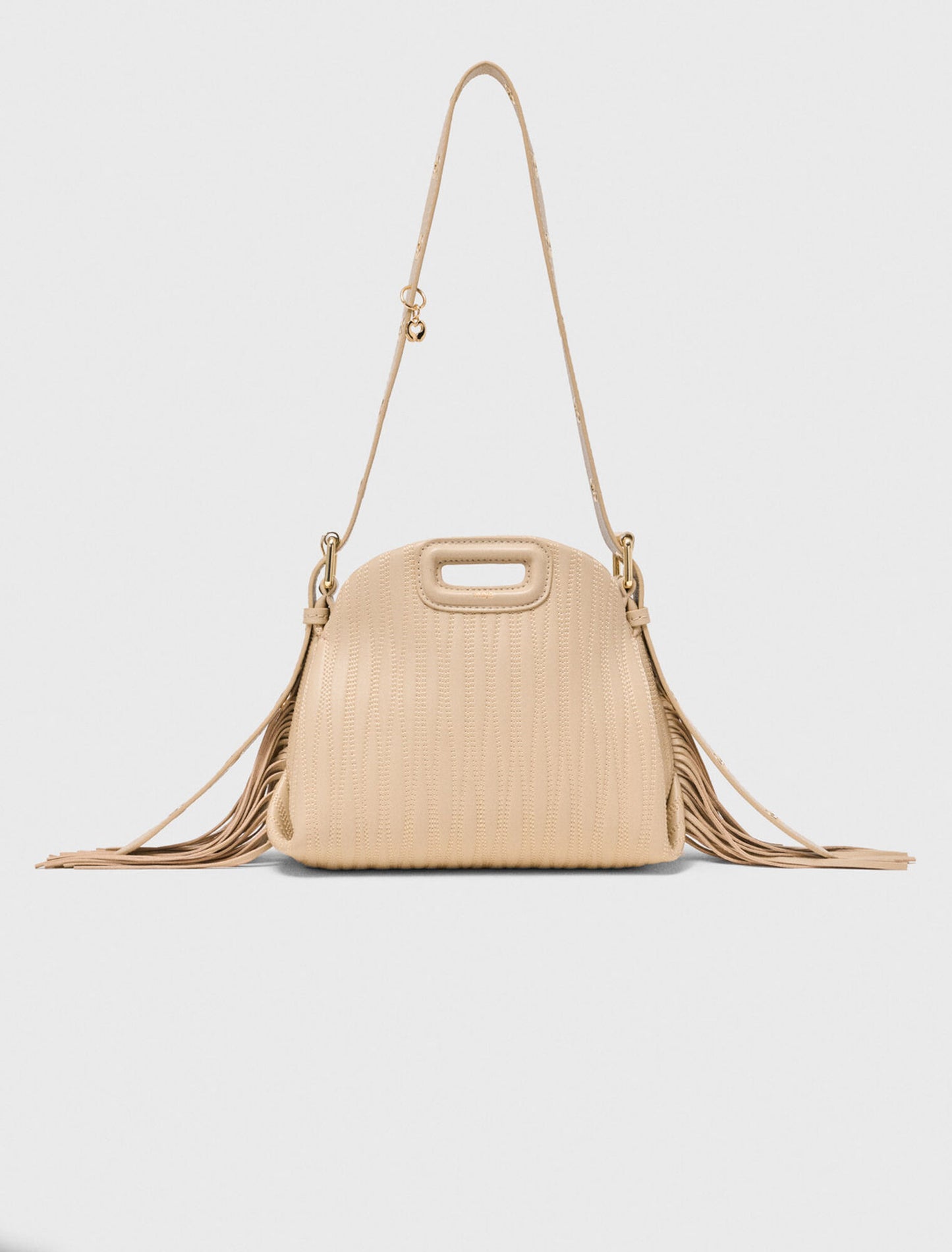 Stitched leather mini Miss M bag Cream