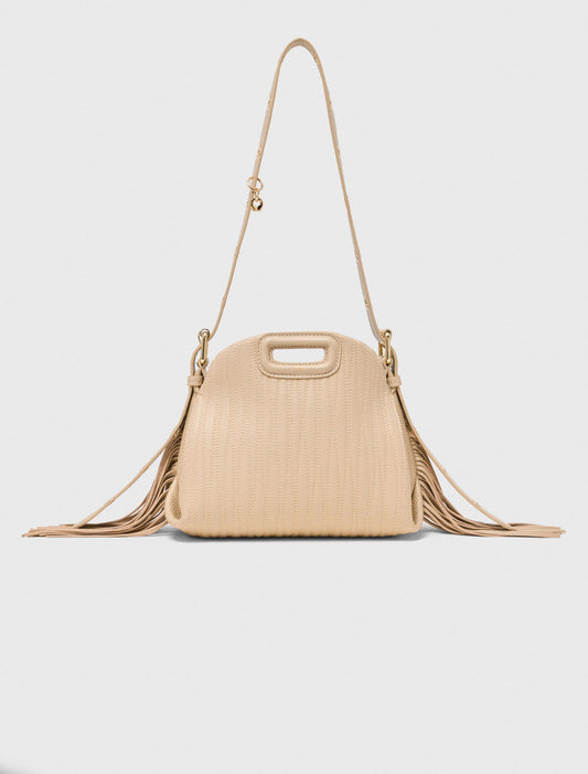 Stitched leather mini Miss M bag Cream