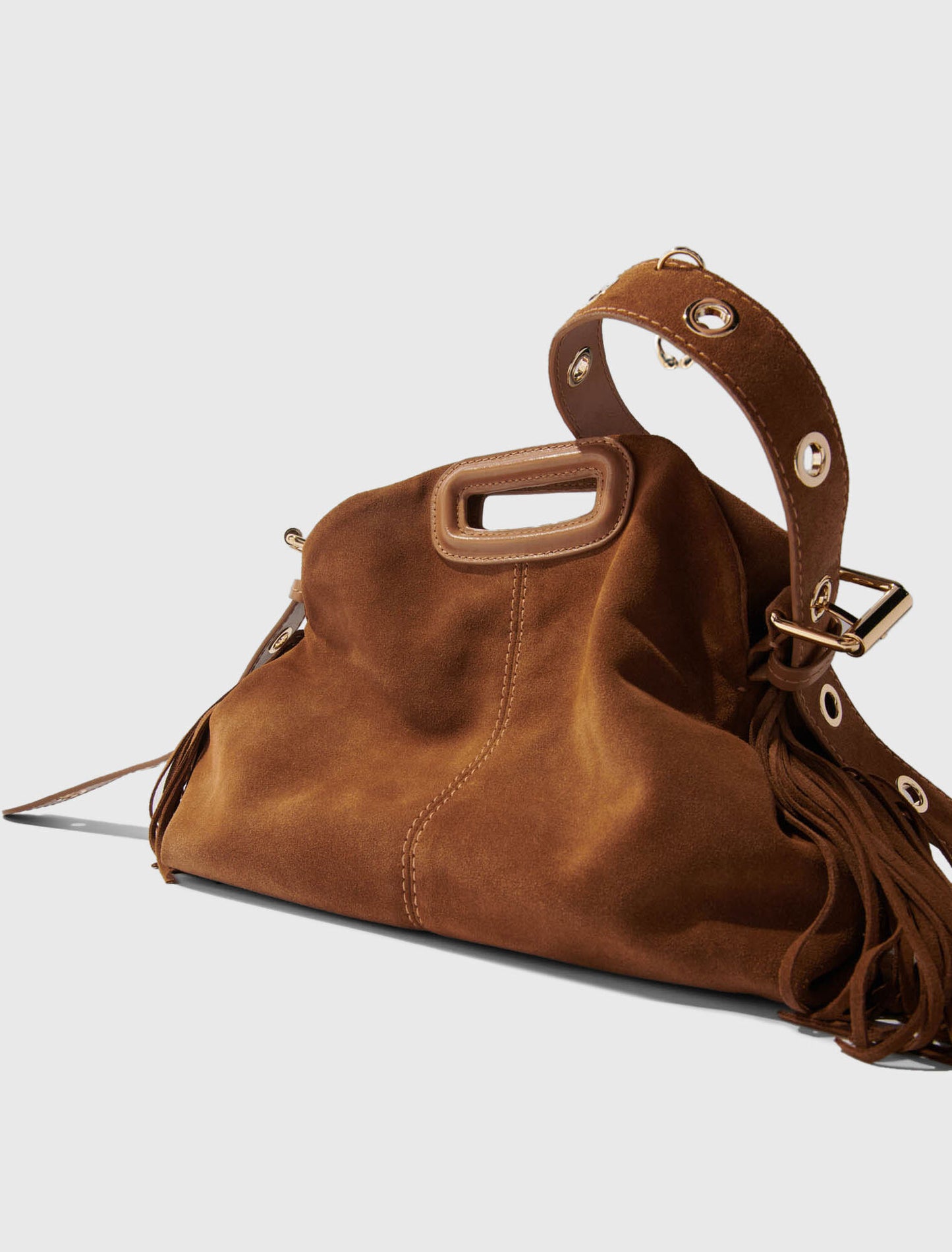 Suede Miss M bag Camel