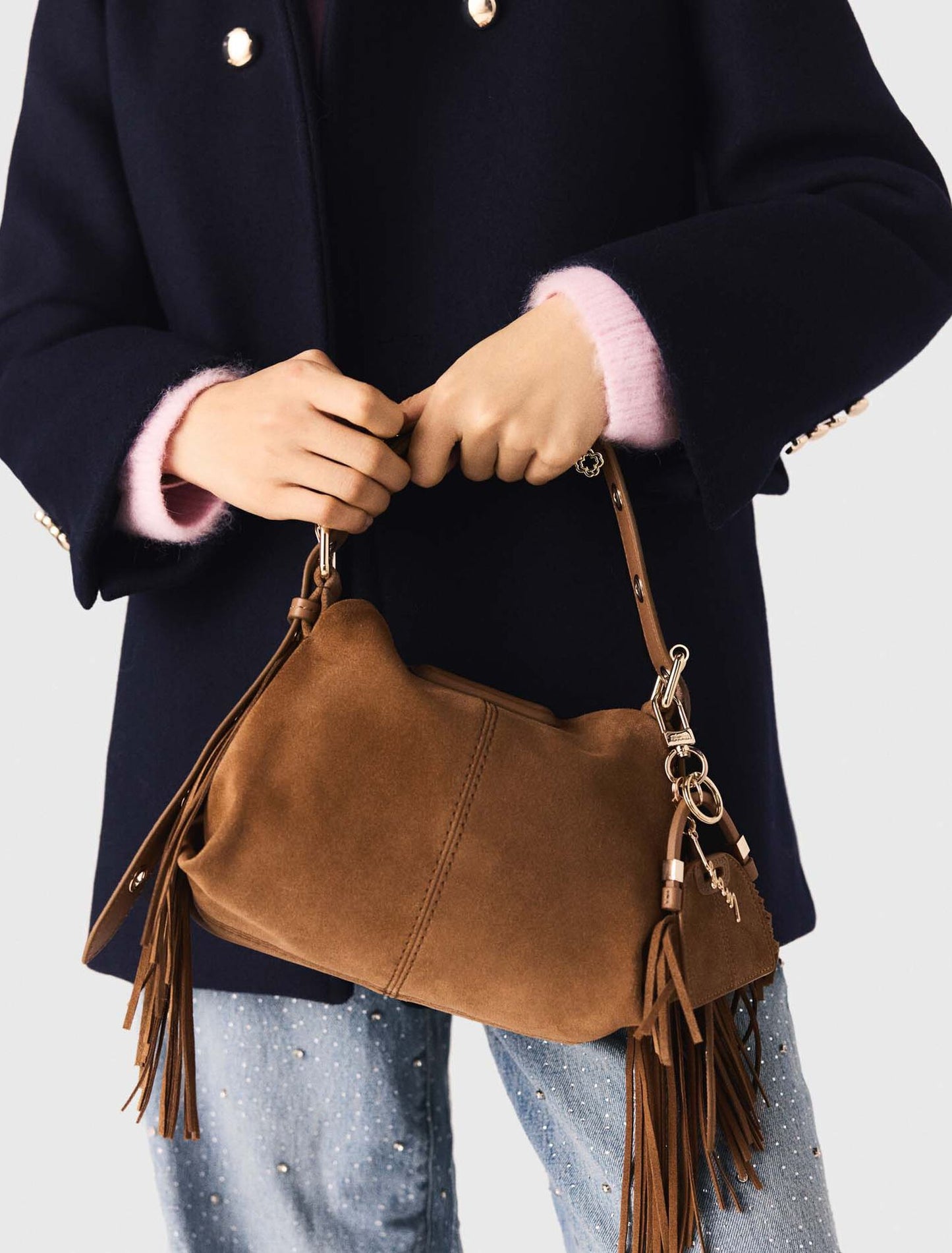 Miss M mini suede bag Camel