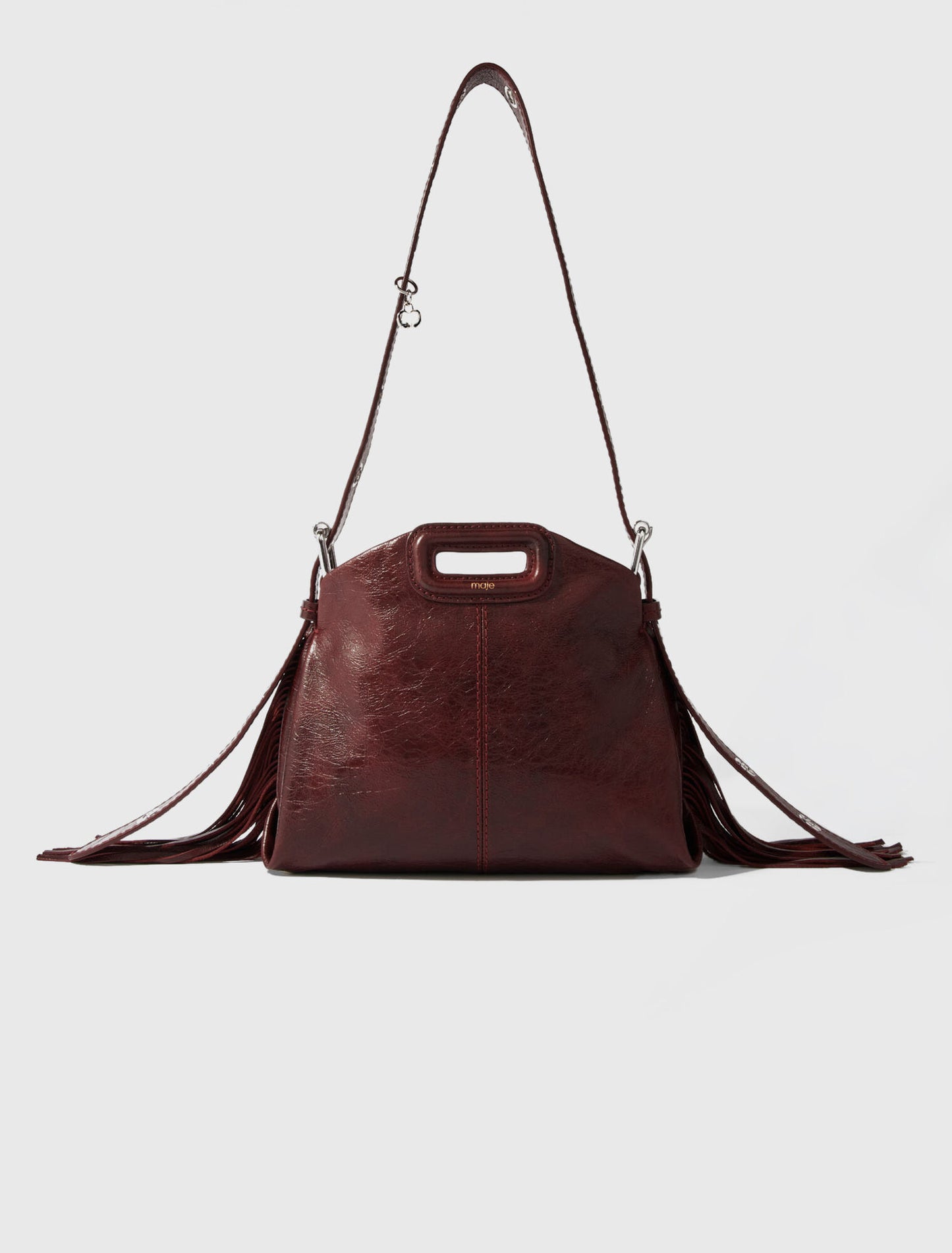 Miss M mini cracked leather bag Burgundy