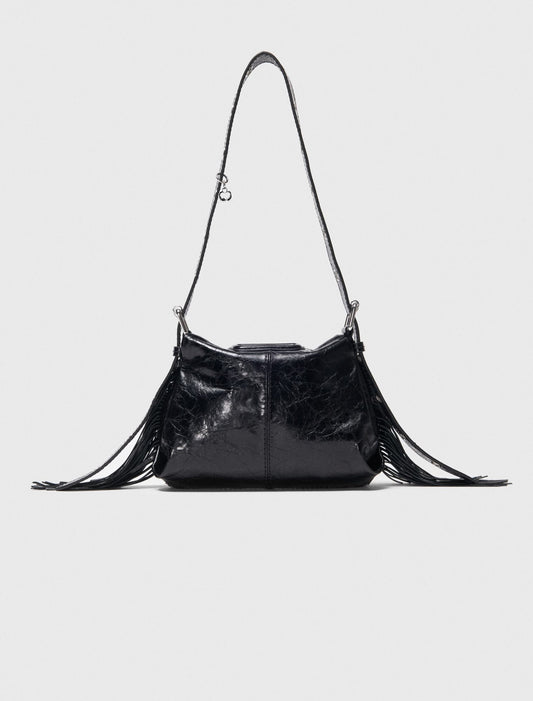 Miss M mini cracked leather bag Black