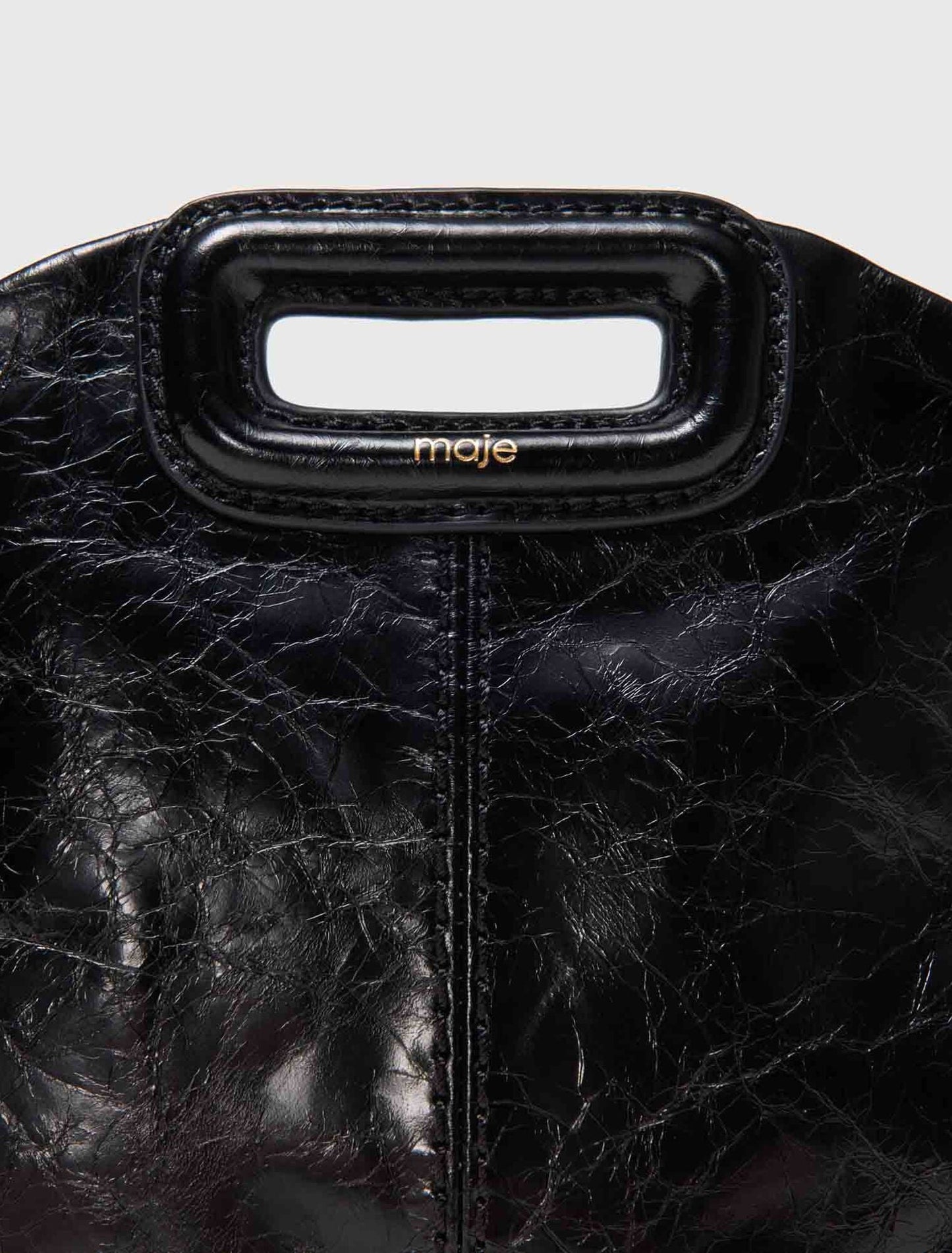 Miss M mini cracked leather bag Black