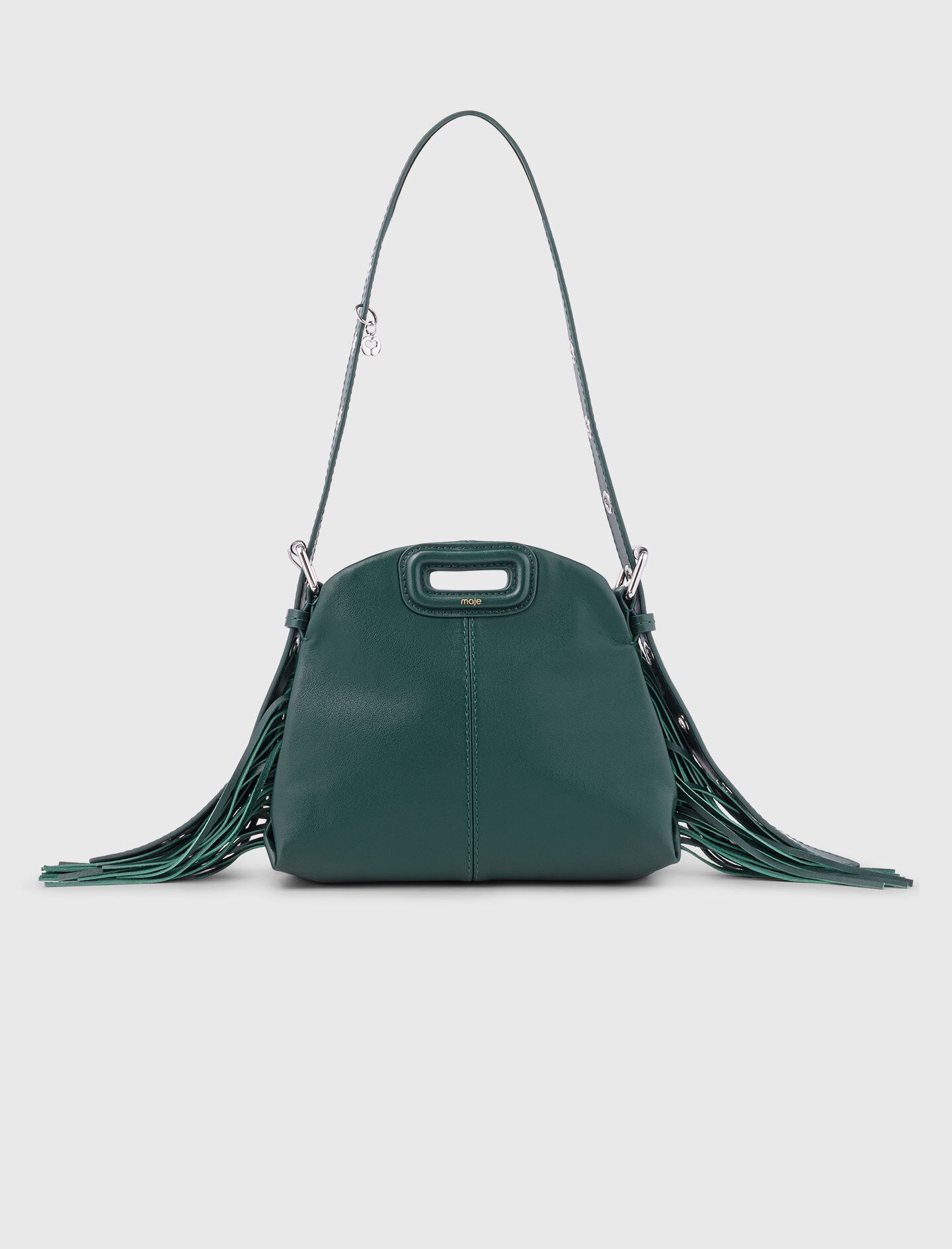 Smooth Leather Mini Miss M Bag Bottle Green