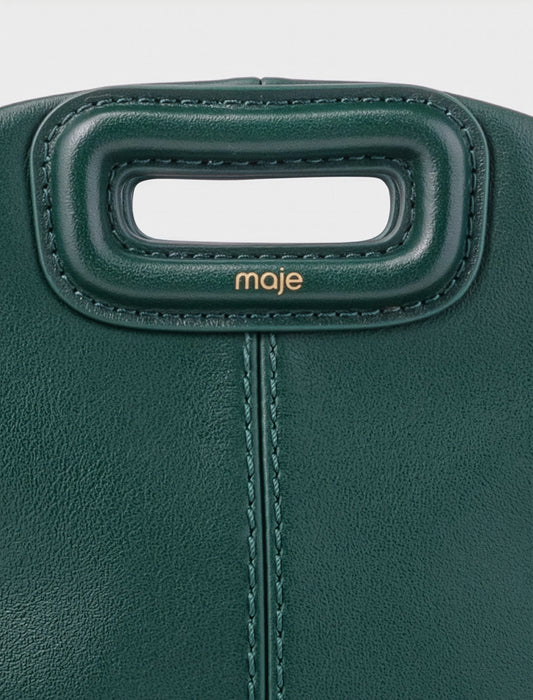 Smooth Leather Mini Miss M Bag Bottle Green