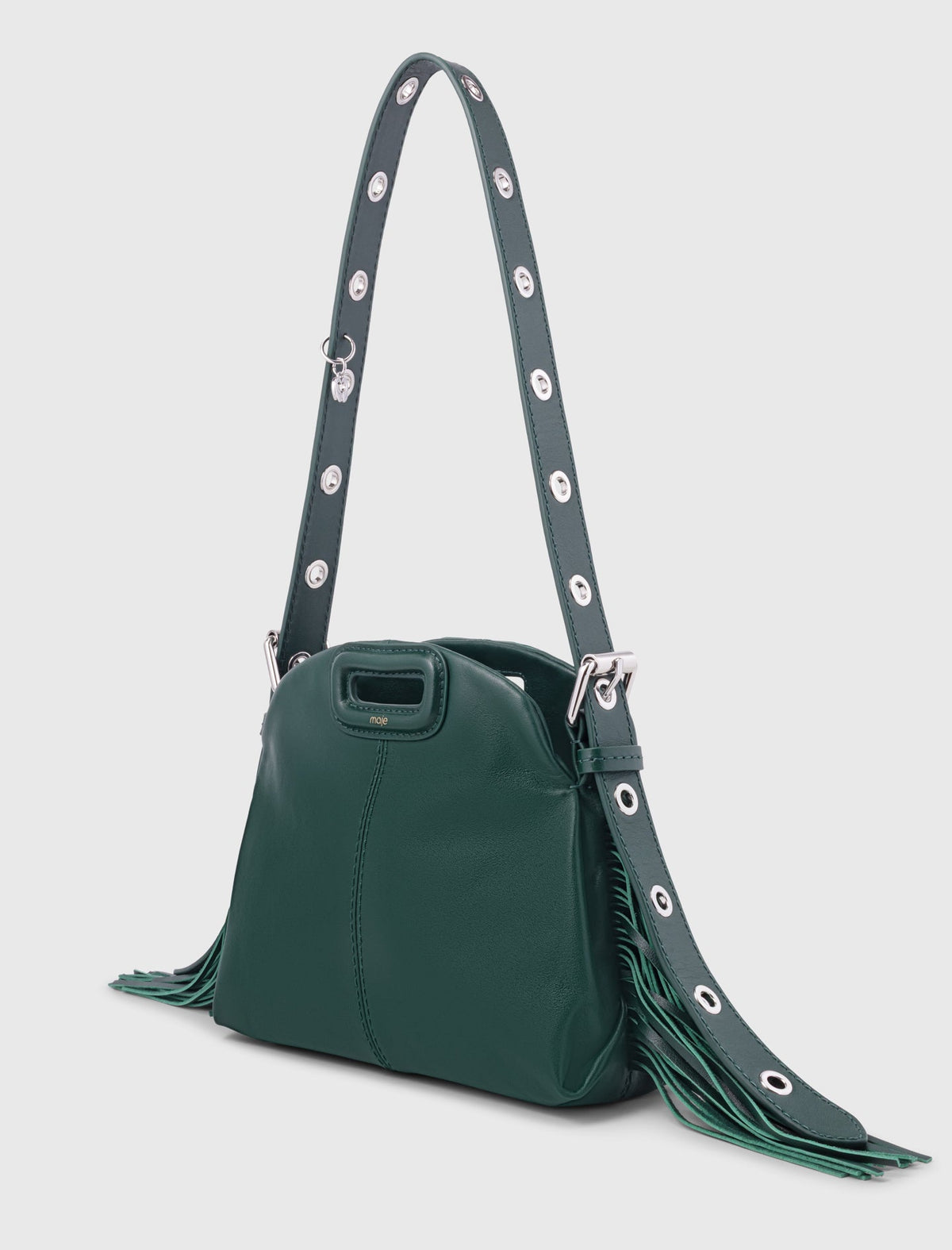 Smooth Leather Mini Miss M Bag Bottle Green