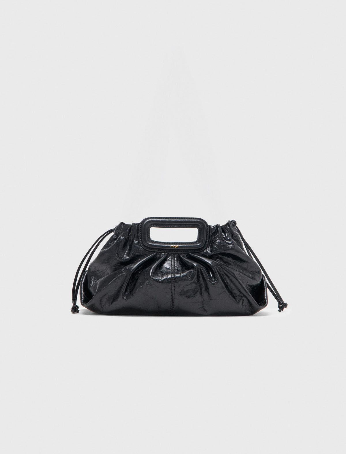 Crackled leather Milpli pouch Black