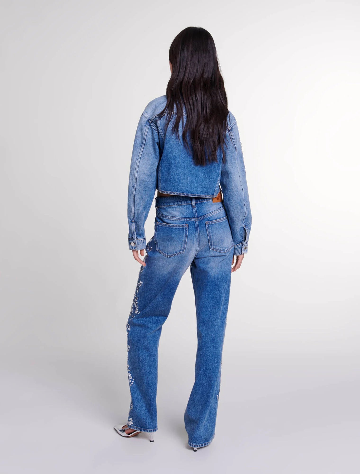 Blue   Embroidered denim jacket