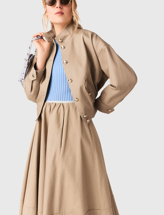 Cotton Bomber Jacket MASTIC BEIGE