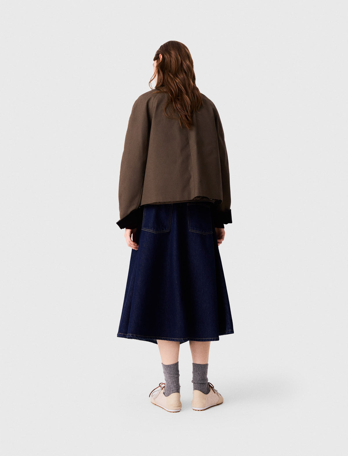 Cotton trapeze jacket Khaki
