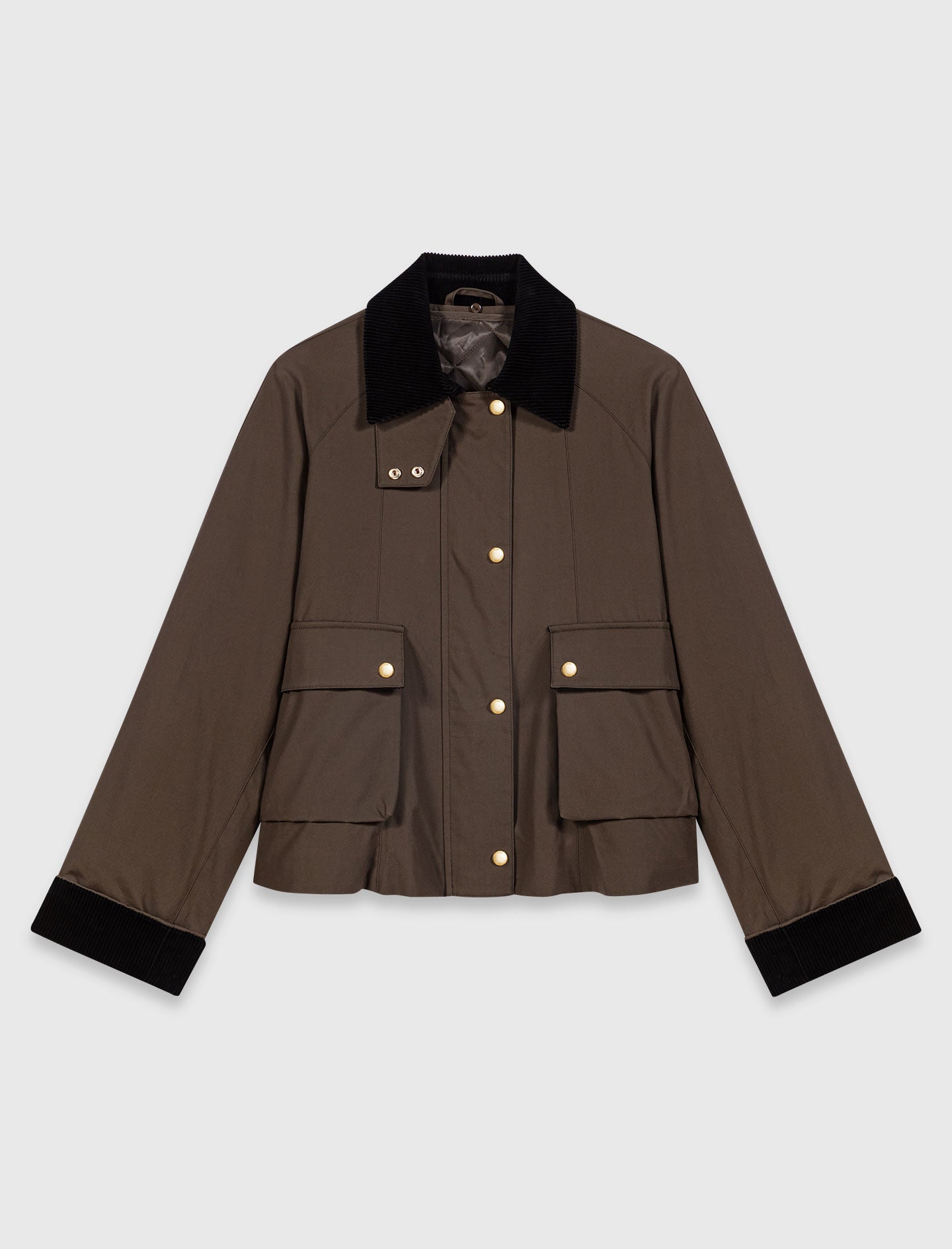 Cotton trapeze jacket Khaki