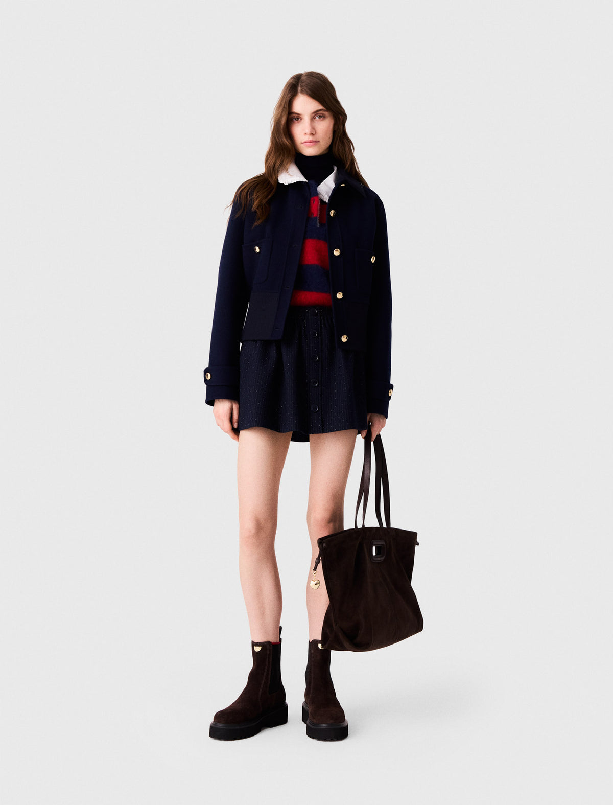 Short double-faced jacket Navy