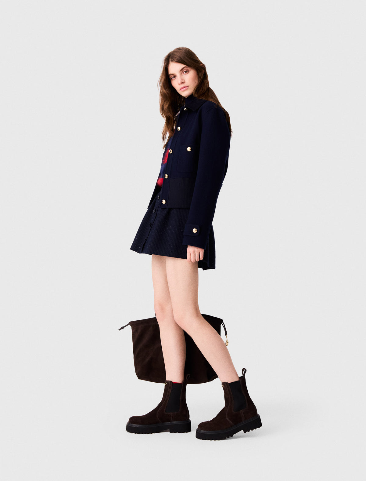 Short double-faced jacket Navy
