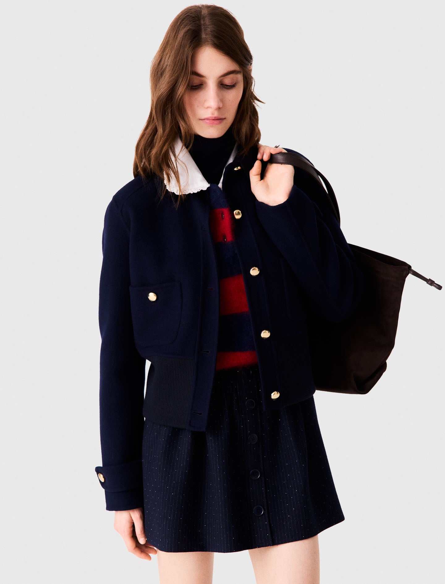 Short double-faced jacket Navy