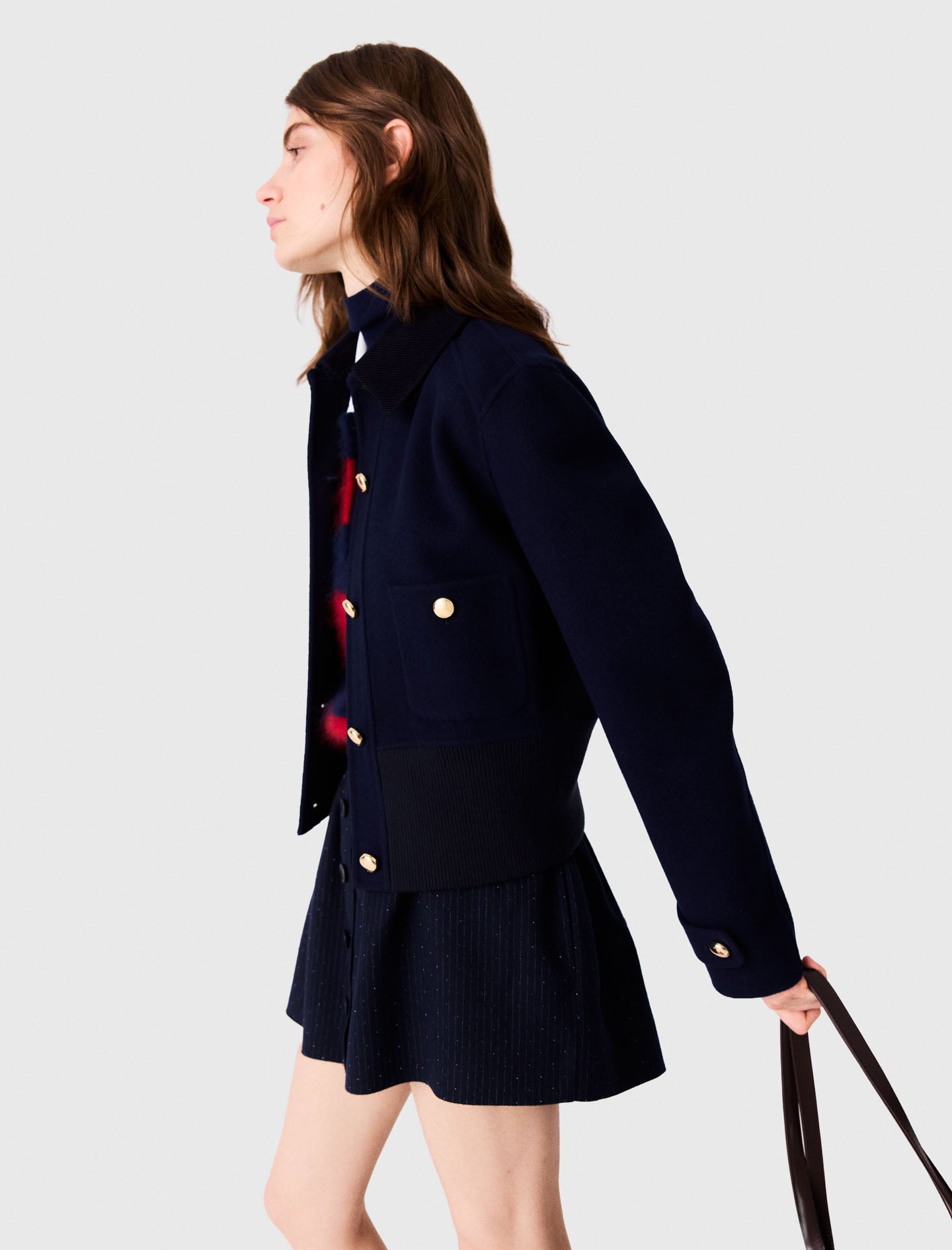 Short double-faced jacket Navy