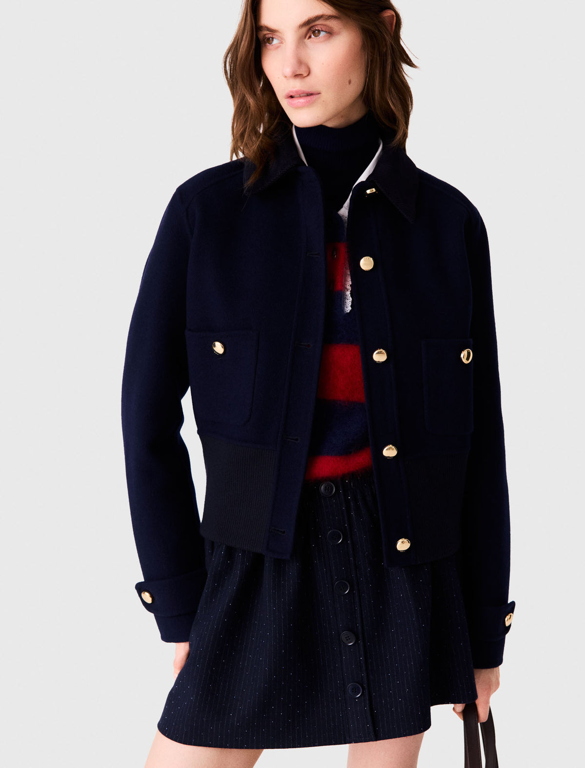 Short double-faced jacket Navy