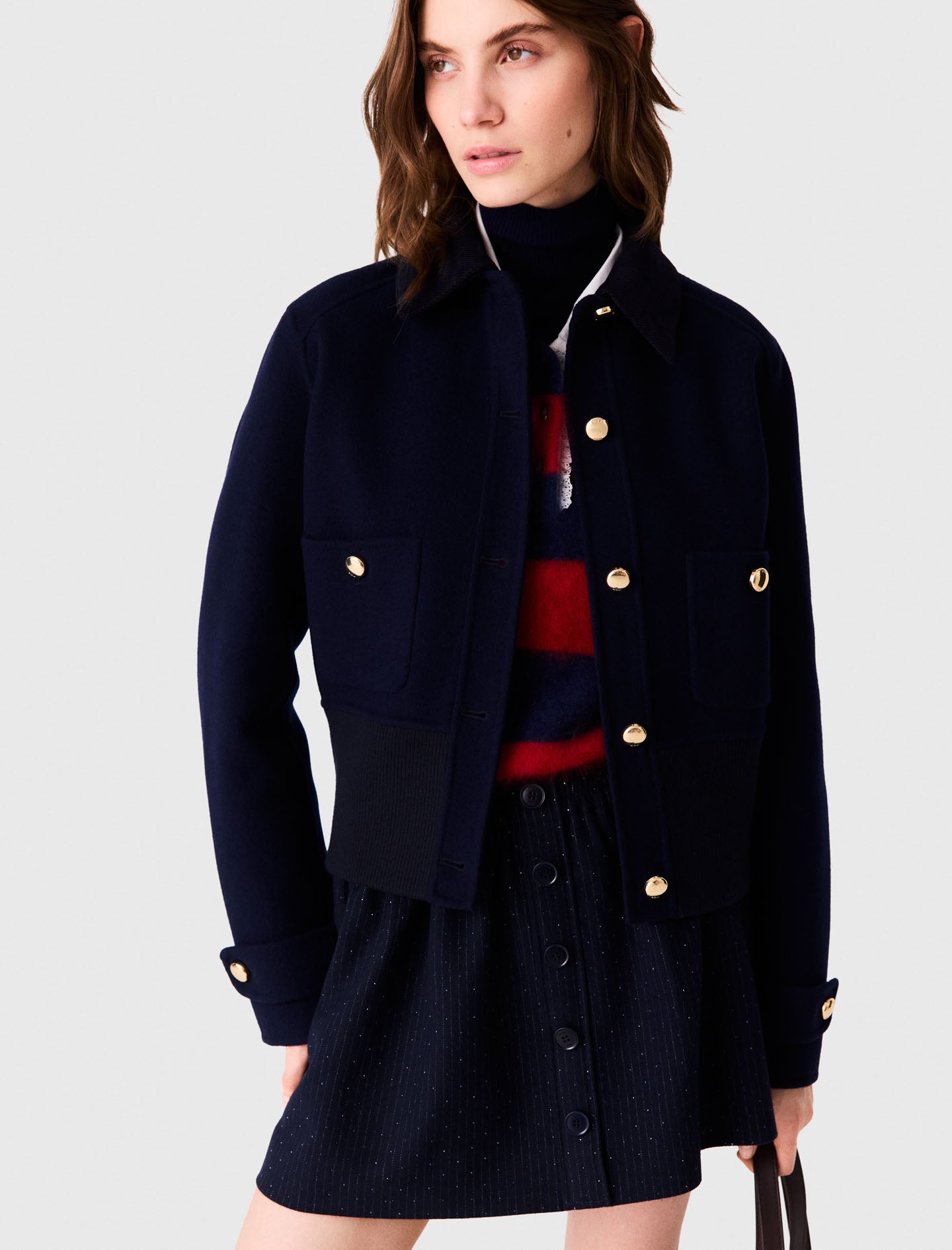 Short double-faced jacket Navy