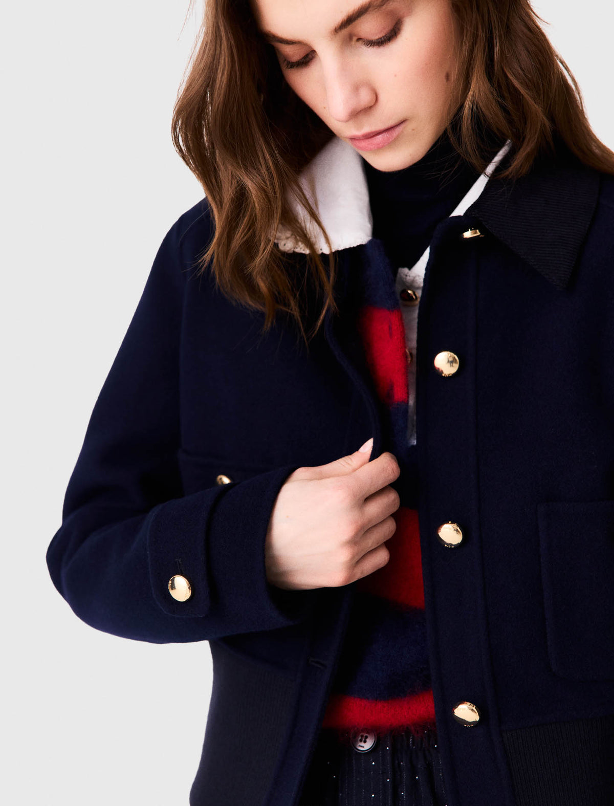 Short double-faced jacket Navy