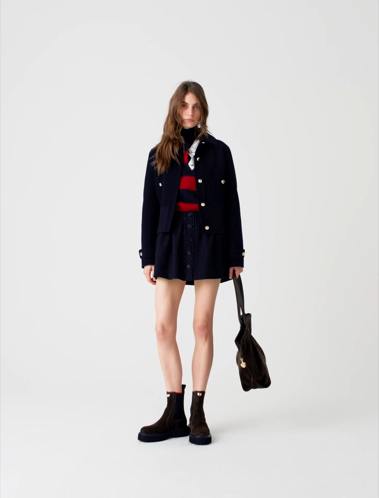 Short double-faced jacket Navy