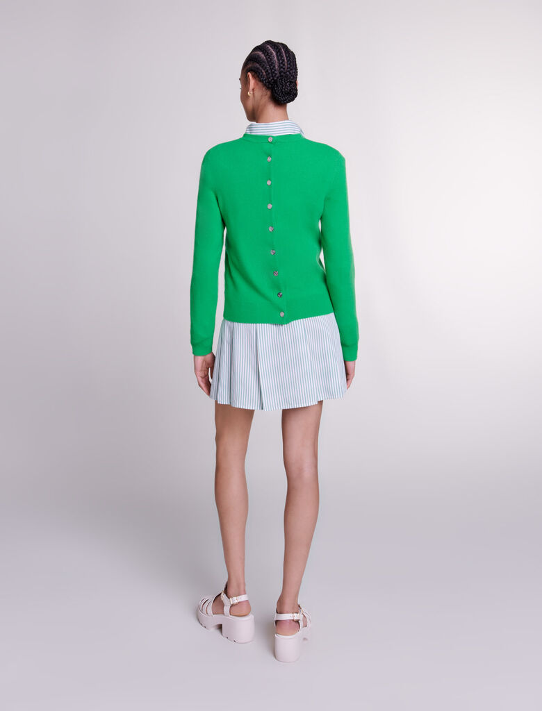 Green-Cashmere and wool cardigan